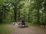 Picnic table near Twin Peaks Trail (off AT)